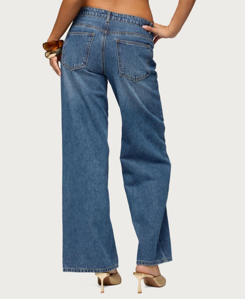 Women's Monika Stud and Grommet Low Rise Baggy Jeans
