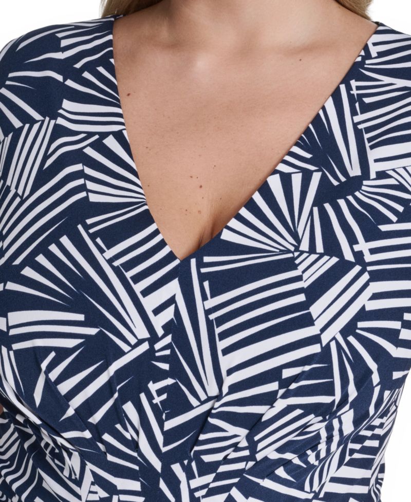 Plus Size Sleeveless Tuck Front V-Neck Maxi Dress