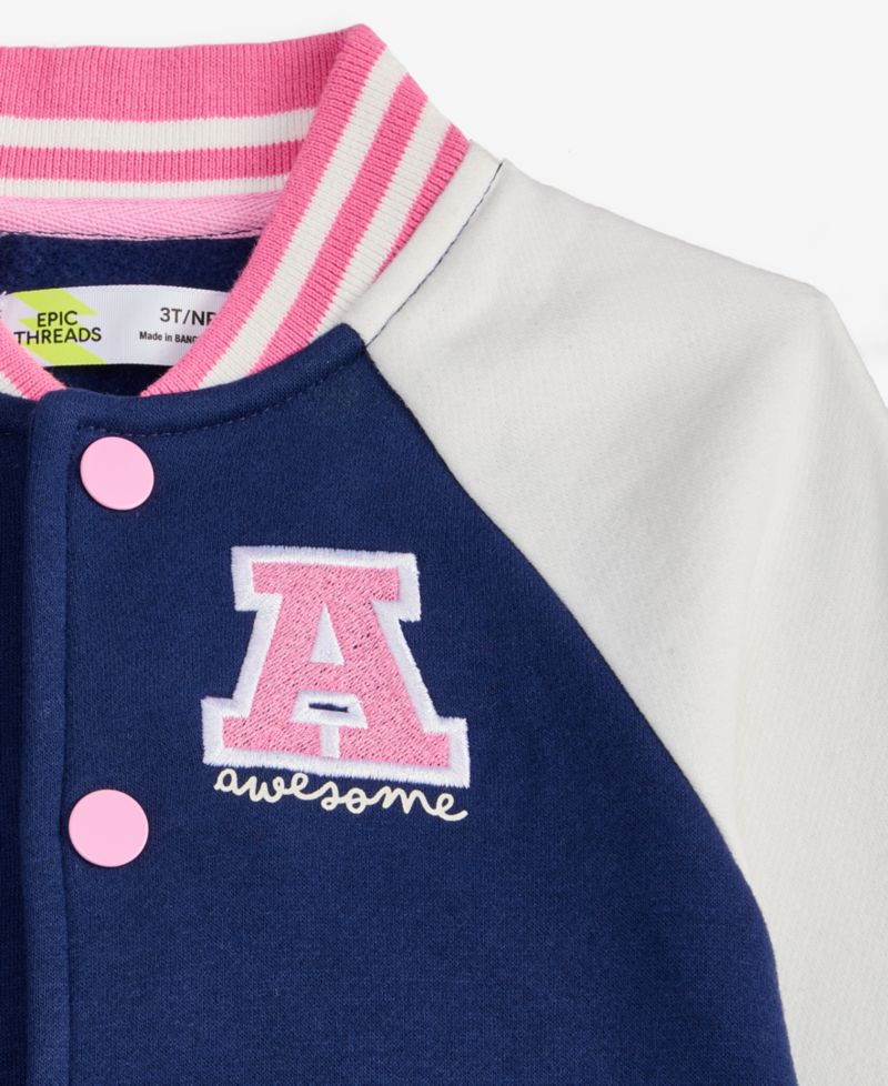 Toddler Girls' (12M-5T) Fleece Bomber Jacket