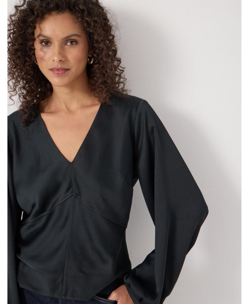 Women's Grace Satin Long Sleeve Top