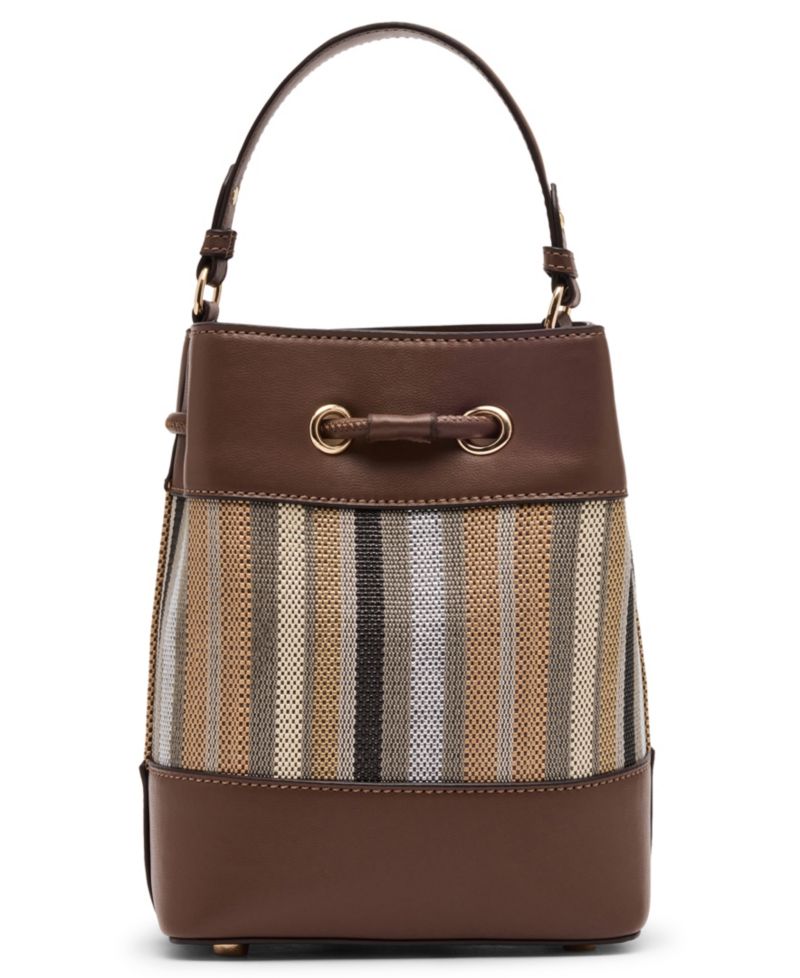 Stripe Mini Bucket Handbag