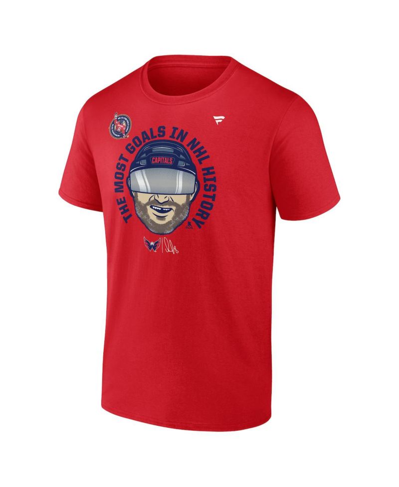 Men's Alexander Ovechkin Athletic Red Washington Capitals NHL All-Time Leading Goal Scorer Caricature T-Shirt