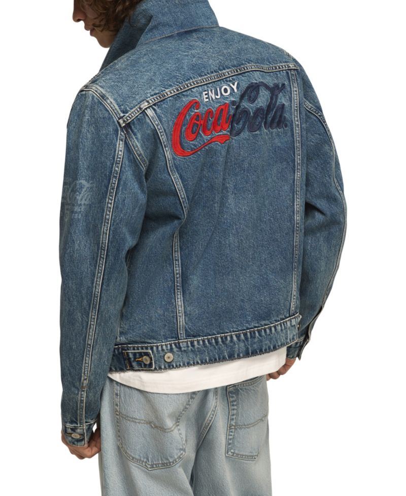 Men's Coca Cola Patch Denim Trucker Jacket