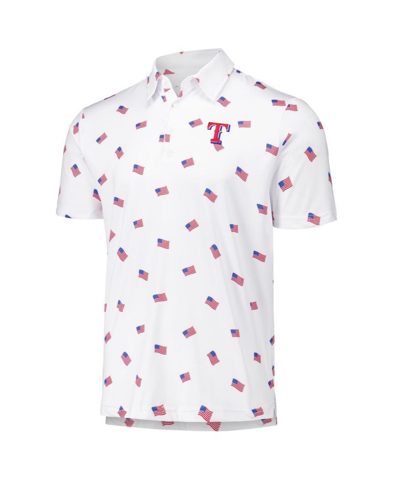 Men's White Texas Rangers Americana Polo