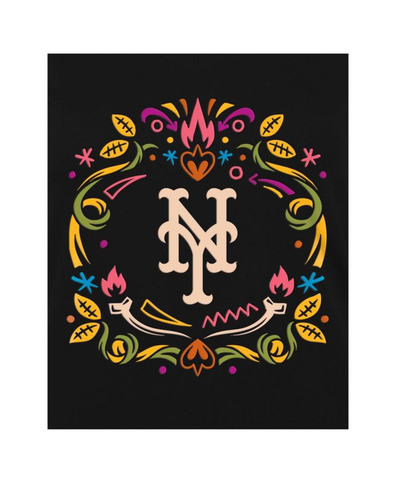 Women's New York Mets Día de los Muertos V-Neck T-Shirt