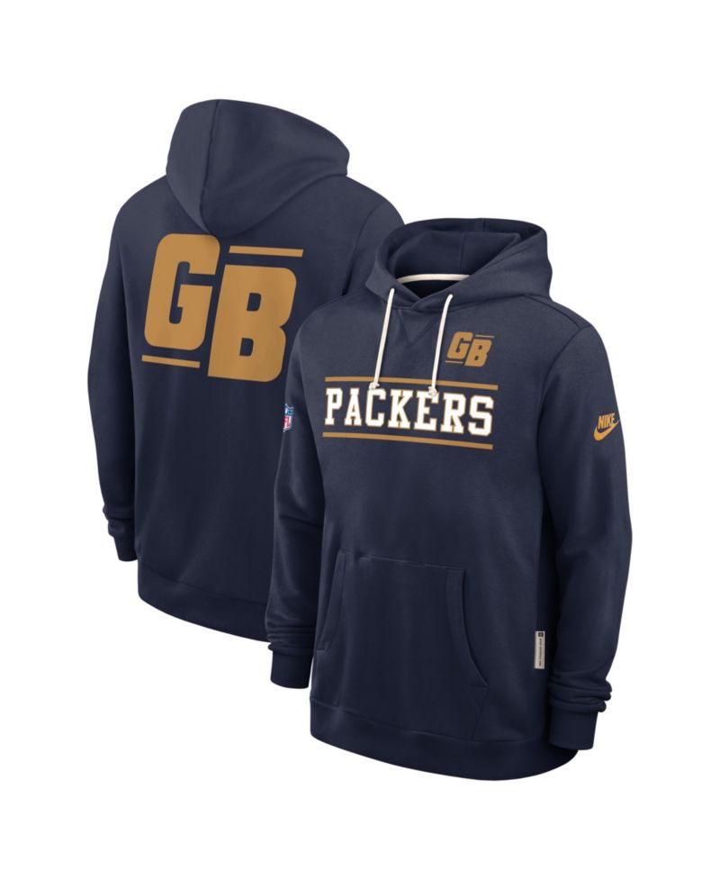 Men's Navy Green Bay Packers Standard Issue Replay Officials Alternate Dri-FIT Hoodie
