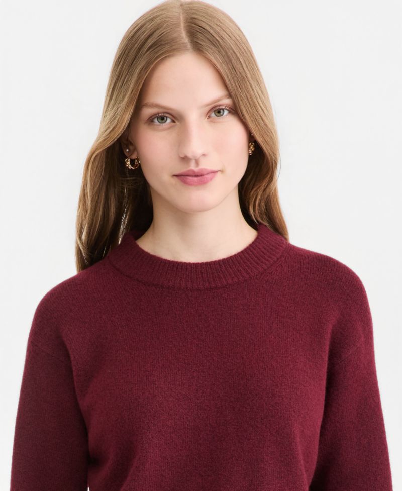 Women's Crewneck Cuff Sleeve Pullover Sweater