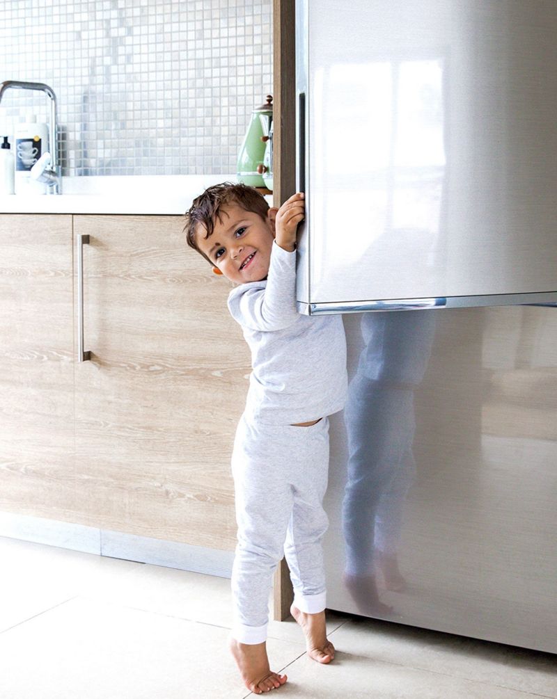 Organic Cotton 2PC Pajama Set, Erawan (Grey & White)