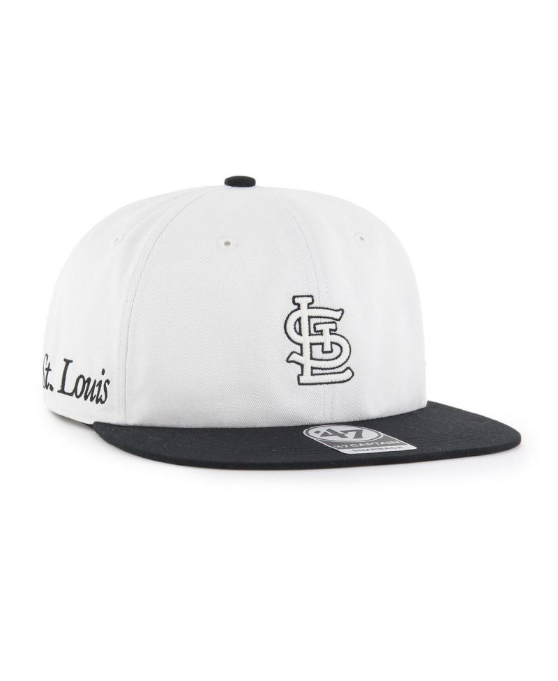 Men's White/Black St. Louis Cardinals Foundation Captain Snapback Hat
