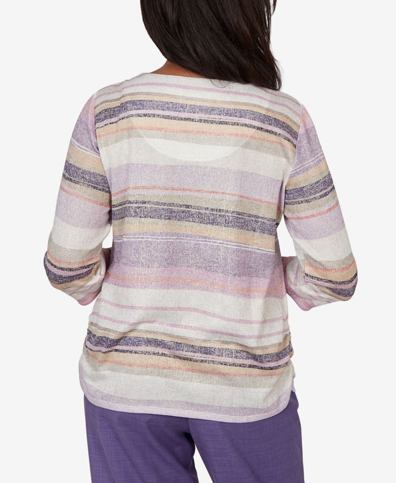 Petite Grand Bazaar Mixed Stripe Knit Top