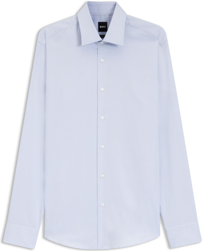 Men's Stretch-Cotton Dobby Regular-Fit Dress Shirt
