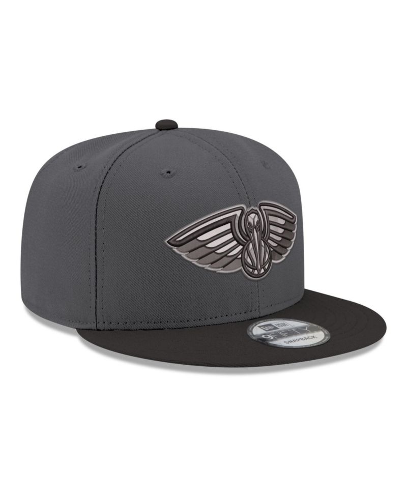 Men's Gray/Black New Orleans Pelicans Logo 2-Tone 9FIFTY Snapback Hat
