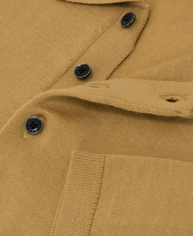 Men's Manor Half Button Merino Wool Polo Shirt