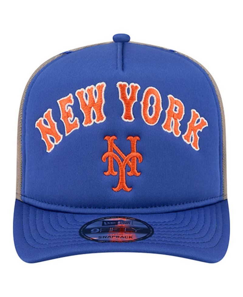 Men's Royal New York Mets Vintage Arched Foam Front 9FIFTY A-Frame Adjustable Trucker Hat