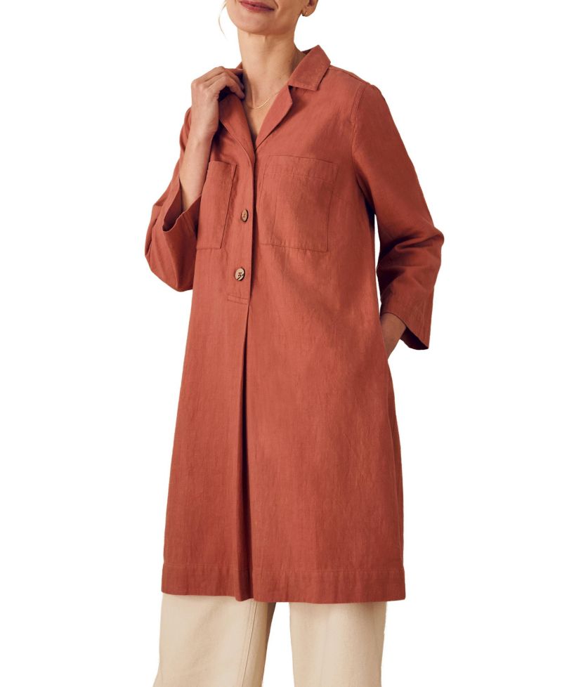 Women's Placket Detail Knee Length Dress