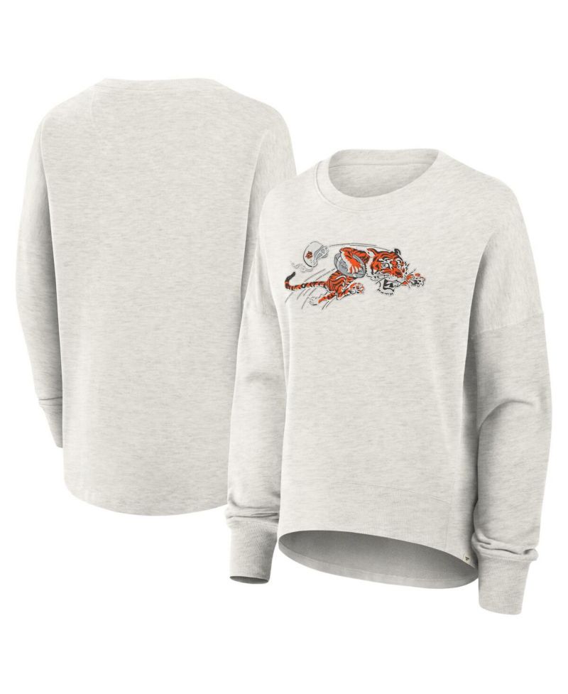 Women's Heather Gray Cincinnati Bengals Oversized Hometown Pullover Sweatshirt