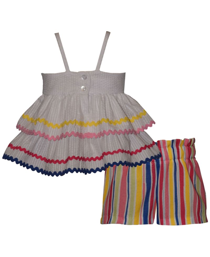 Girls' 2T-6X Sleeveless Dress and Shorts, 2-Piece Set