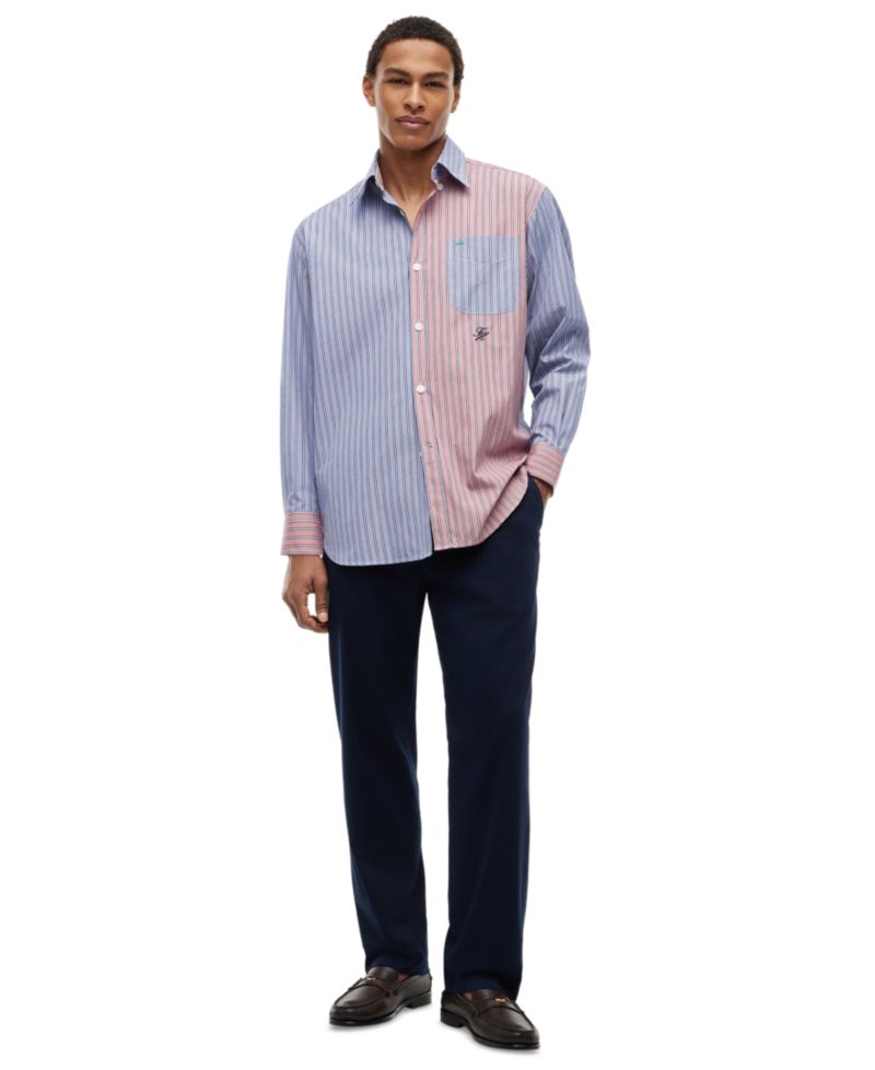 Men's Long-Sleeve Stripe Block Shirt