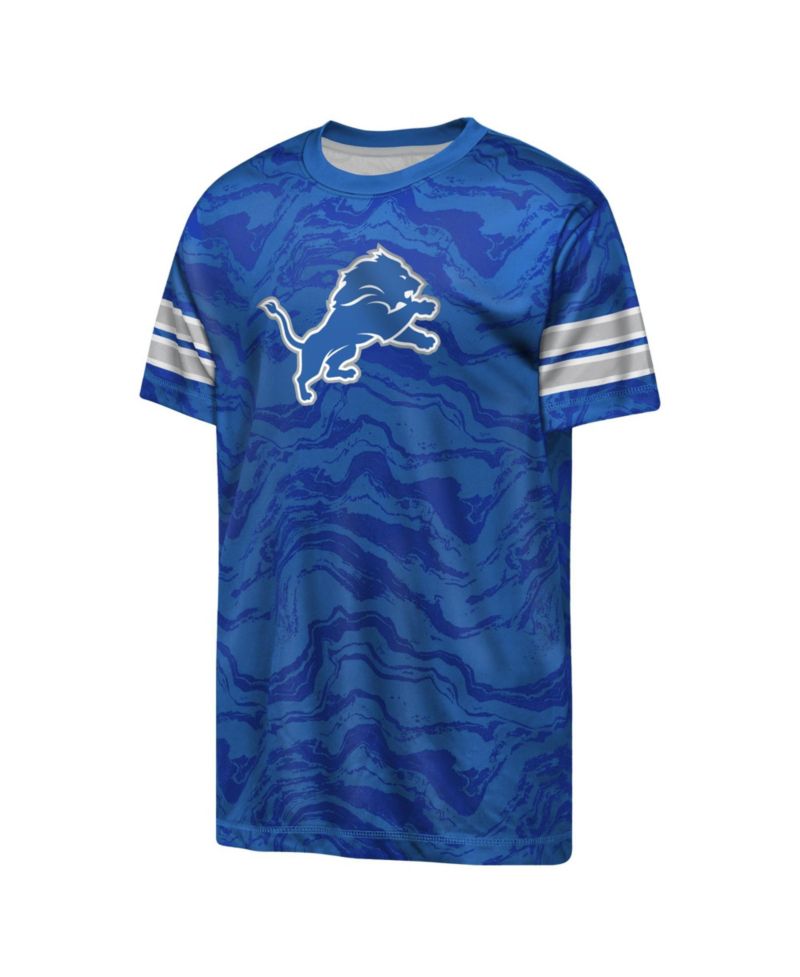 Big Boys and Girls Blue Detroit Lions Slant Route Performance T-Shirt