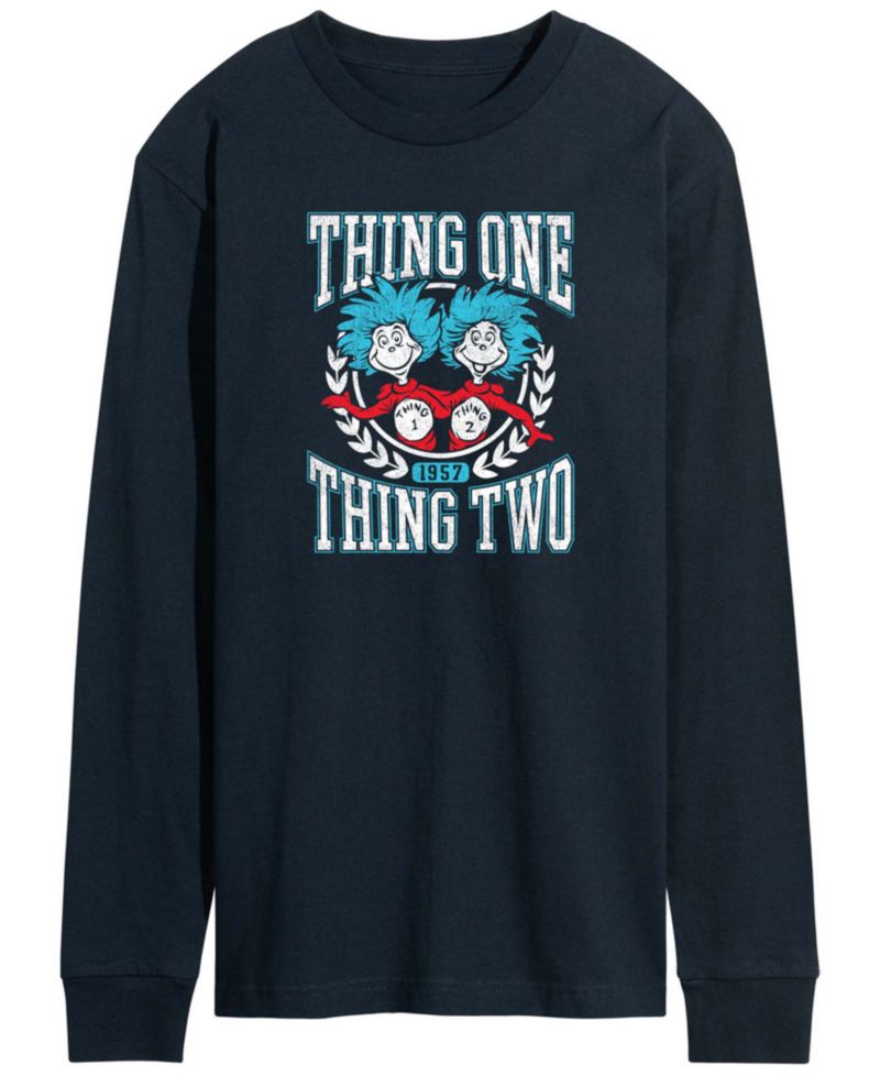 Men's Dr. Seuss Things Collegiate Long-Sleeve Graphic T-Shirt