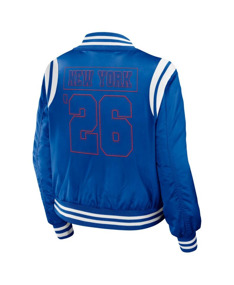 Women's Blue New York Rangers Baller Full-Zip Bomber Jacket