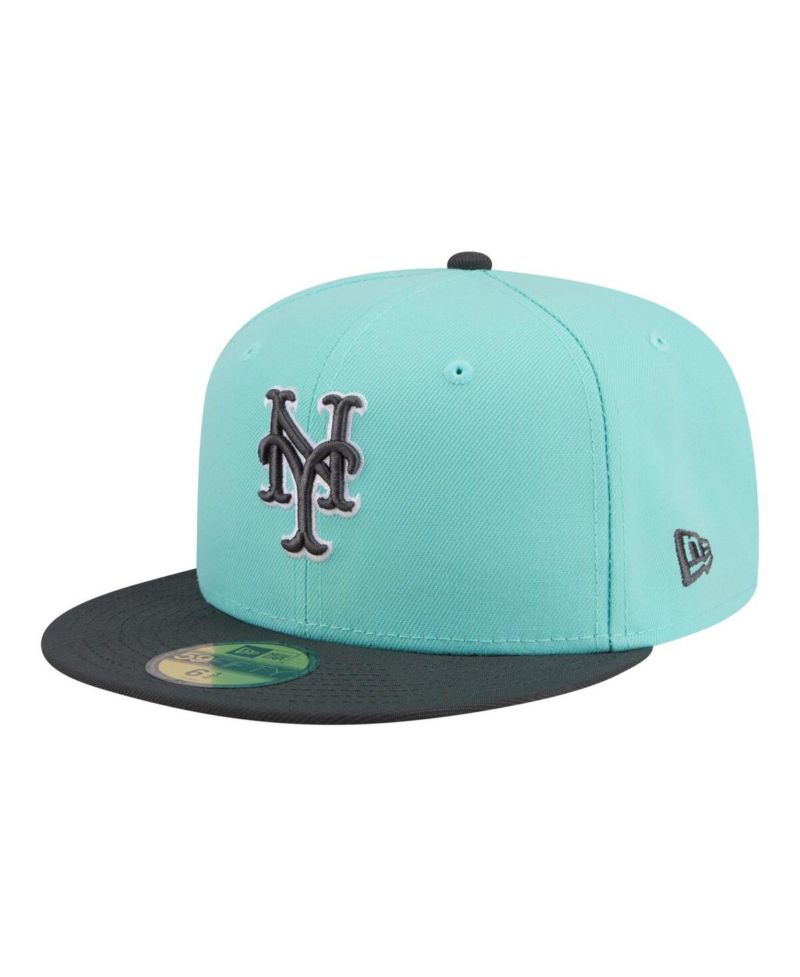 Men's Turquoise/Charcoal New York Mets Two-Tone Color Pack 59FIFTY Fitted Hat