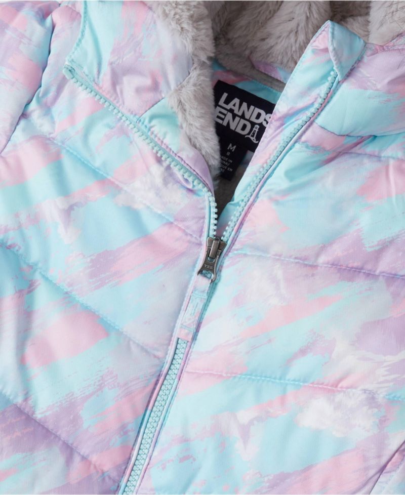 Girls Fleece Lined Printed Parka