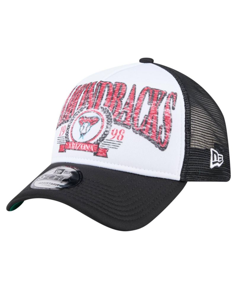 Men's Black Arizona Diamondbacks Distressed 9FORTY A-Frame Adjustable Trucker Hat