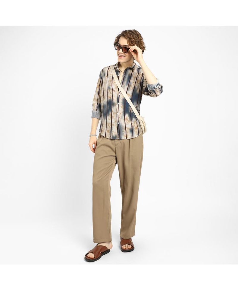 Men's Tie-Dye Striped Shirt