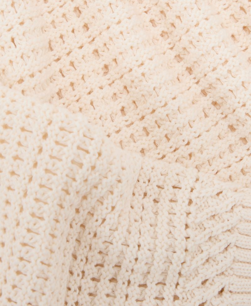 Women's Cotton Open-Stitch Crewneck Jumper
