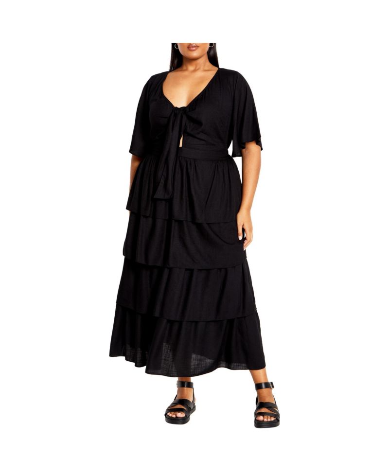 Women's Ana Tie Maxi Tiered Dress