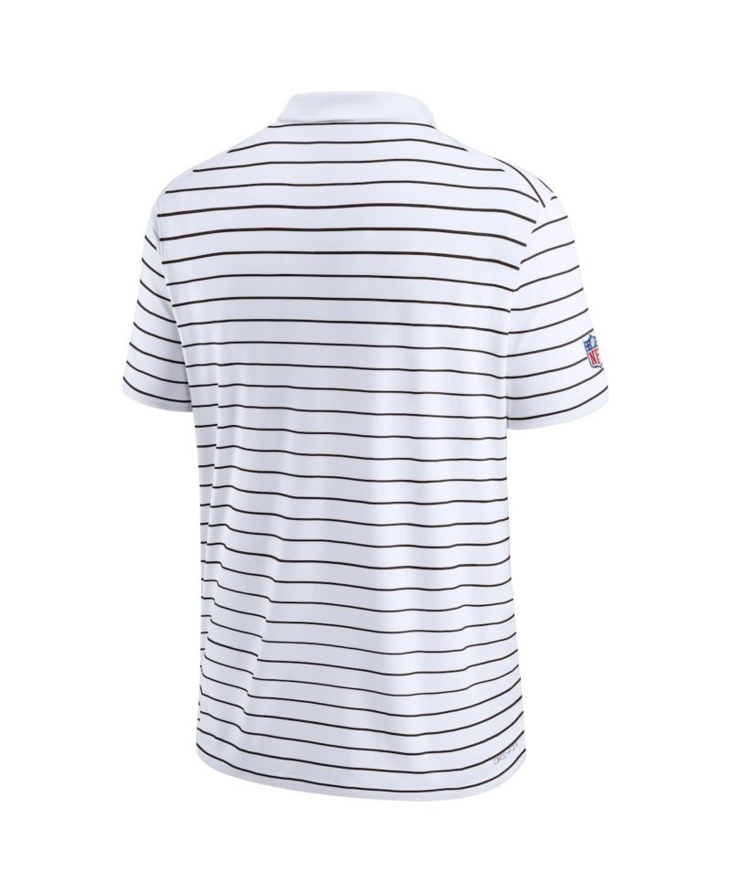 Men's White Cleveland Browns Sideline Lock Up Victory Performance Polo Shirt