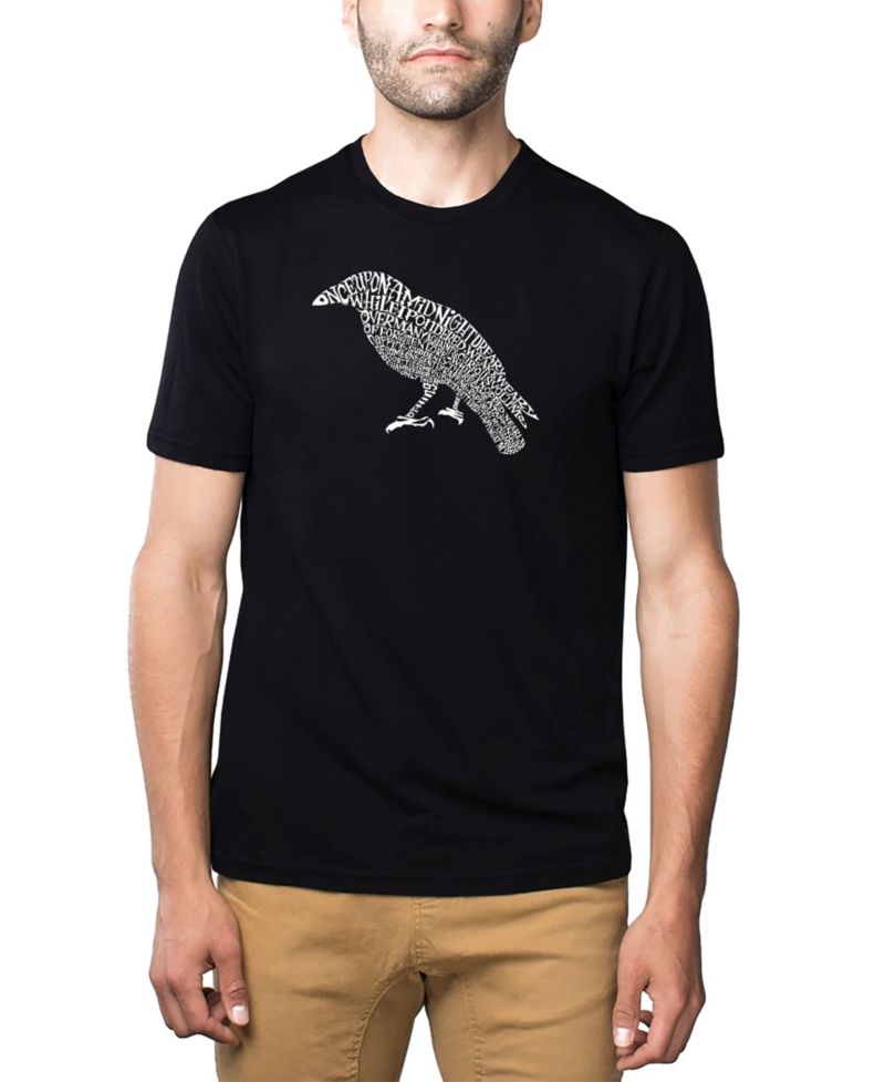 Men's Cotton/Poly Blend Word Art T-Shirt - The Raven