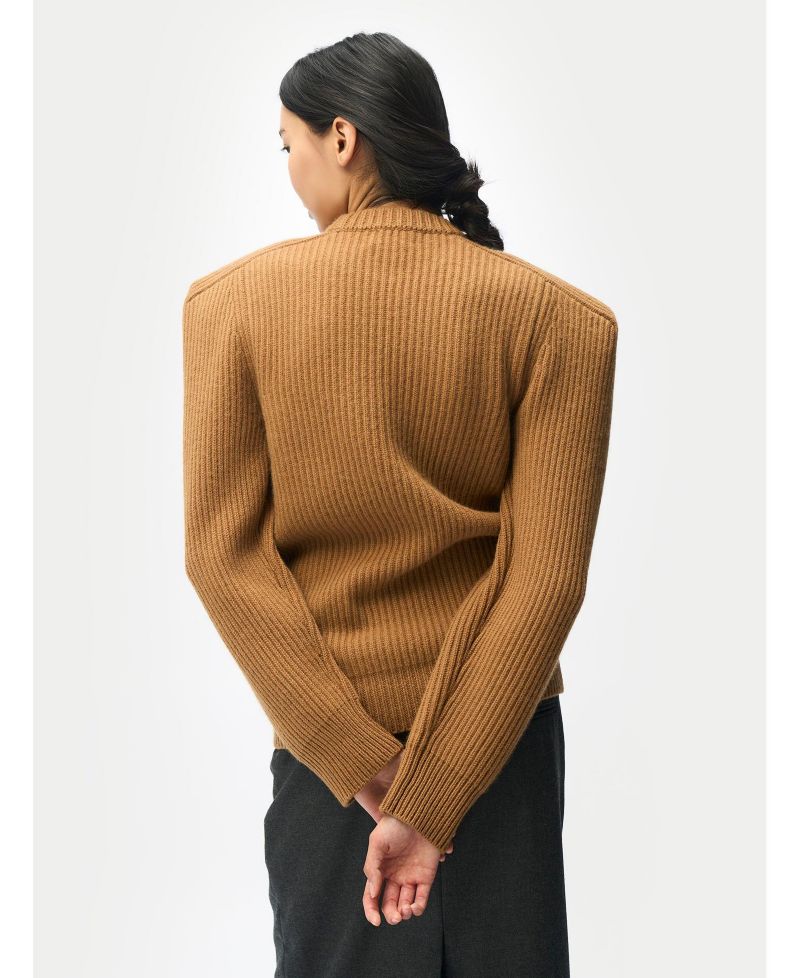 Women's Sculpted-Shoulder Cashmere Sweater