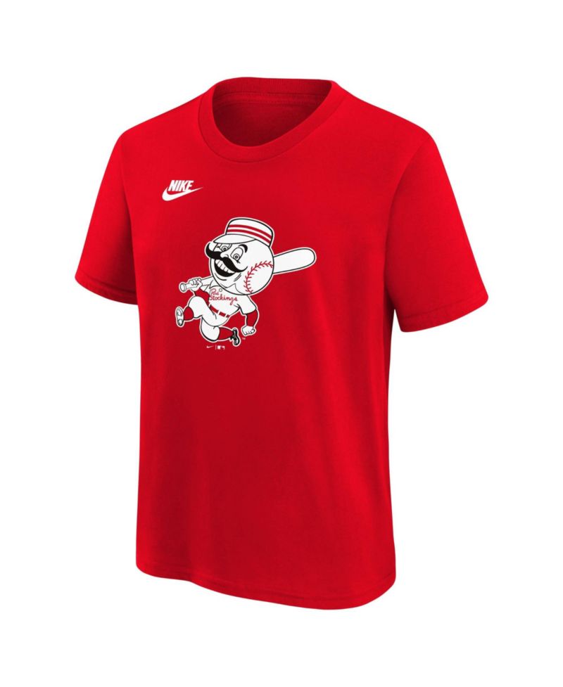 Big Boys and Girls Red Cincinnati Reds Cooperstown Collection Team Logo T-Shirt