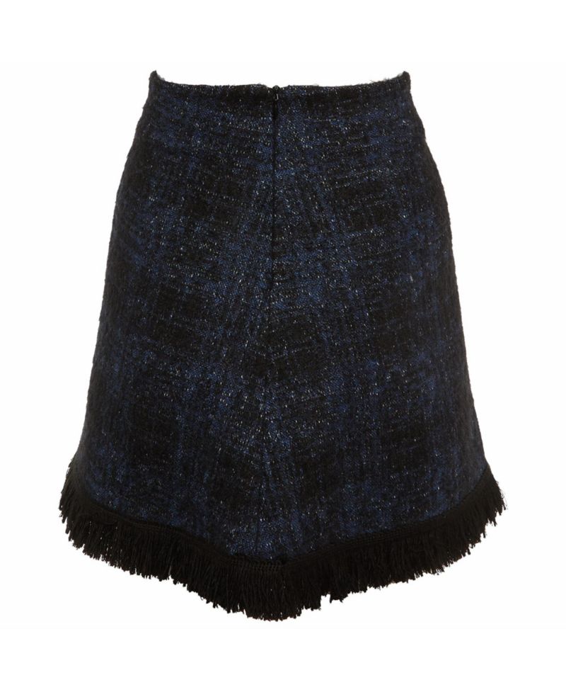 Women's Tweed Fringed Mini Skirt