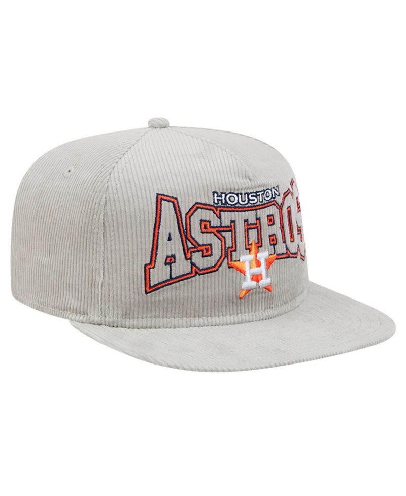 Men's Gray Houston Astros Corduroy Golfer Snapback Hat