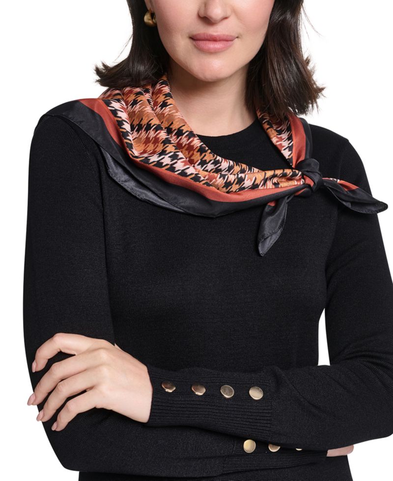 Women's Long-Sleeve Jewel-Neck Dress with Scarf