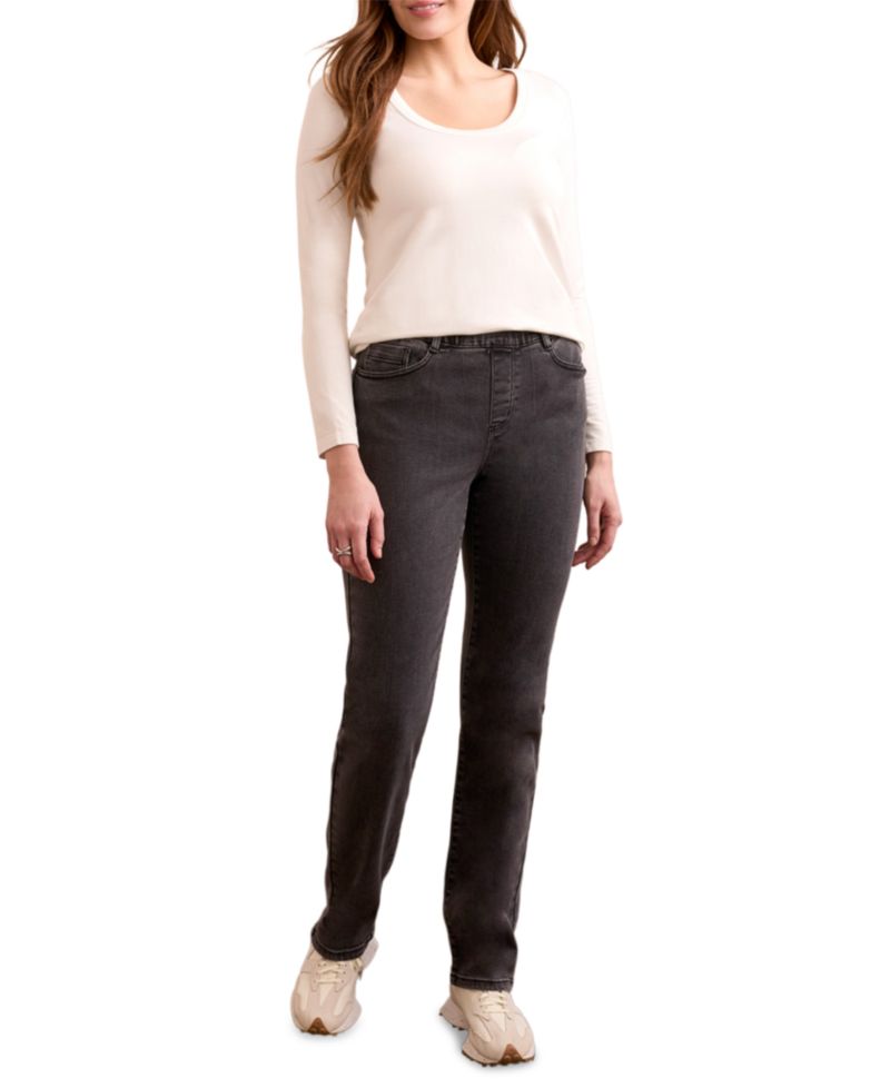 Women's Sophia Curvy Boundless Stretch Denim Pull-On Straight Leg Jeans