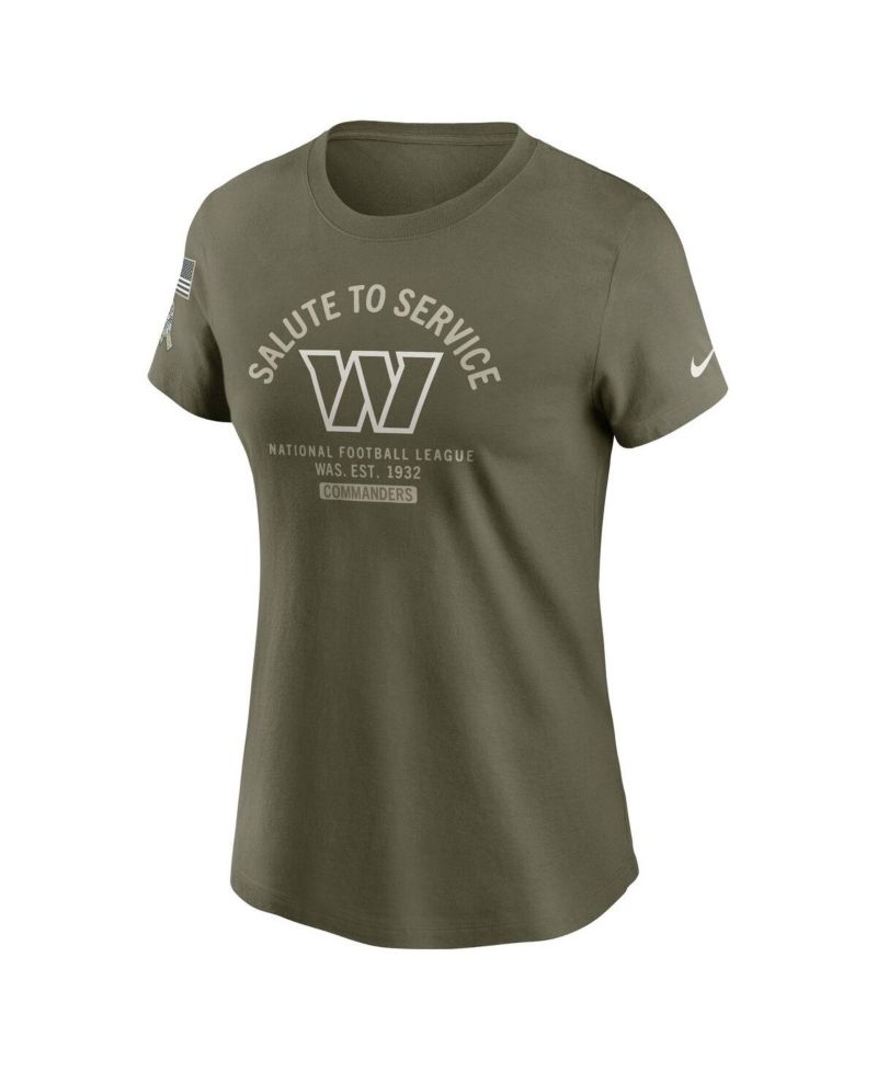 Women's Olive Washington Commanders 2025 Salute to Service Sideline T-Shirt