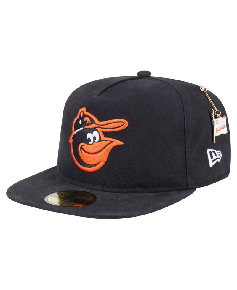 Men's Black Baltimore Orioles Championship Side Flag A-Frame 59FIFTY Fitted Hat