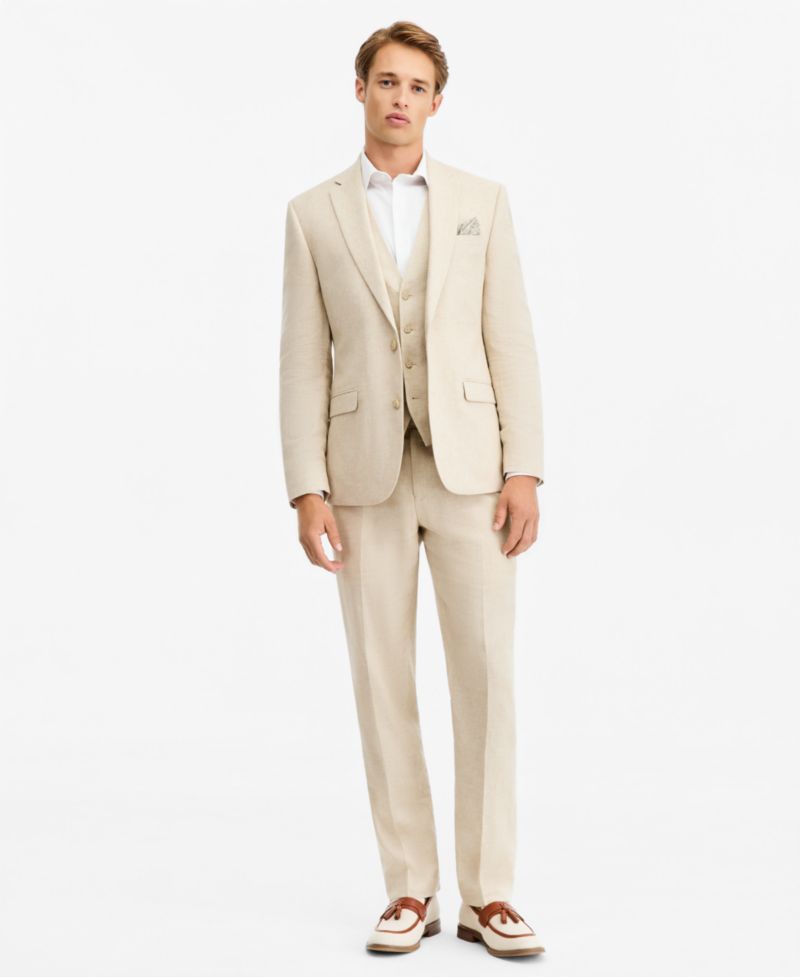Men's Slim-Fit Linen-Blend Suit Separates