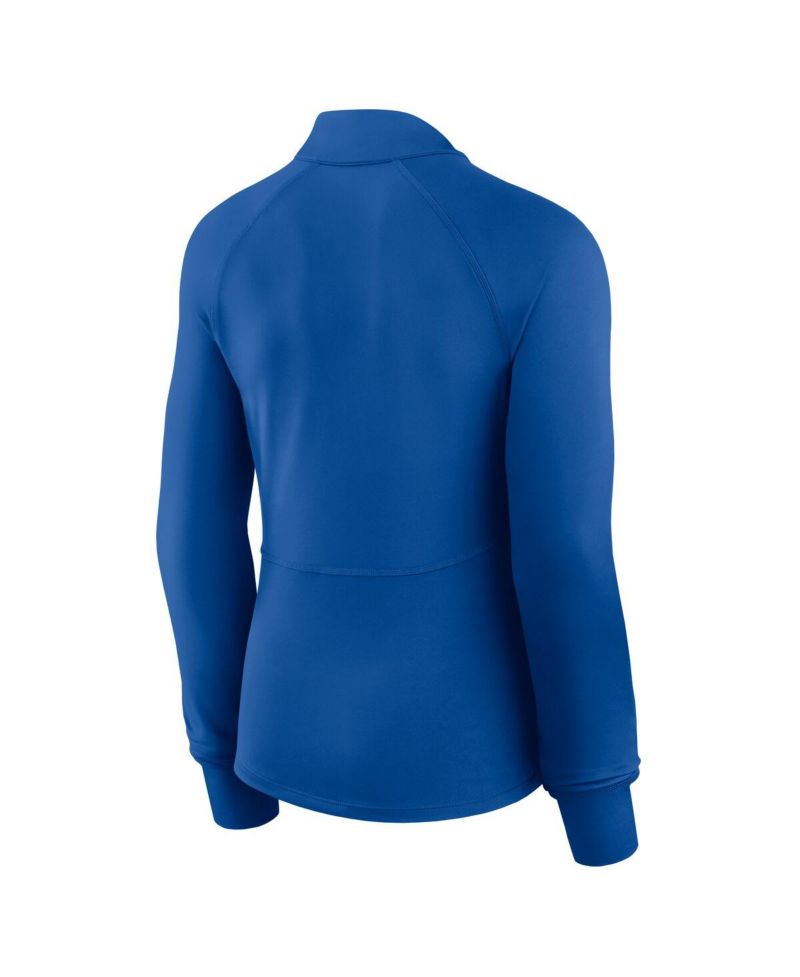 Women's Royal Los Angeles Dodgers Elements Raglan Tri-Blend Quarter-Zip Top