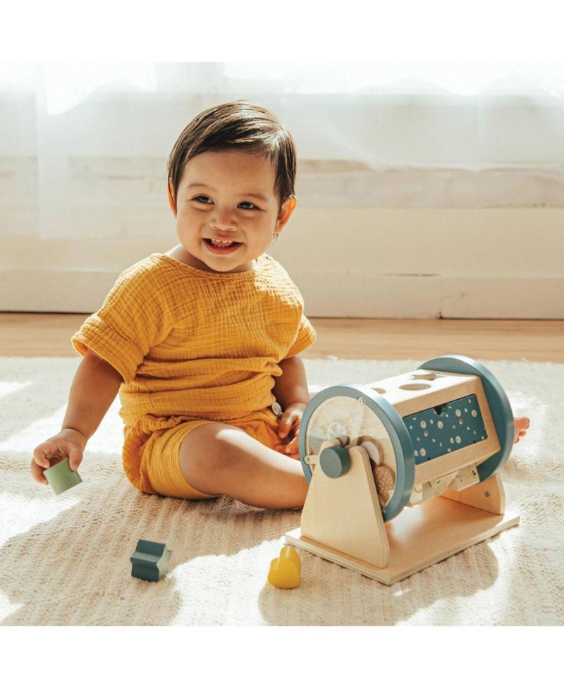 Baby Wooden Activity Roller Tummy-Time Shape Sorter Toy