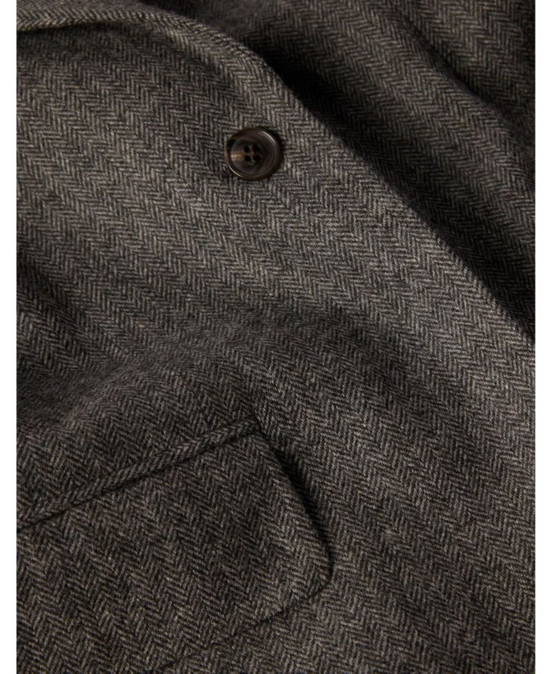 Women's Herringbone Mandarin-Collar Blazer