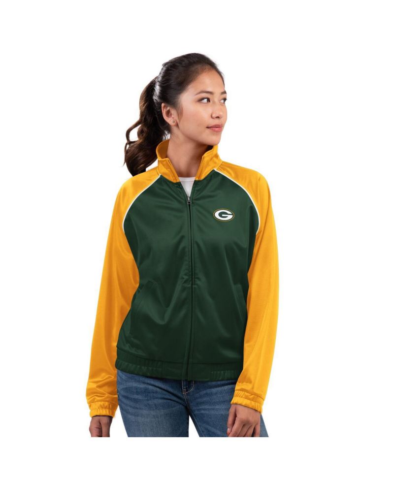 Women's Green Green Bay Packers Replay Full-Zip Track Jacket