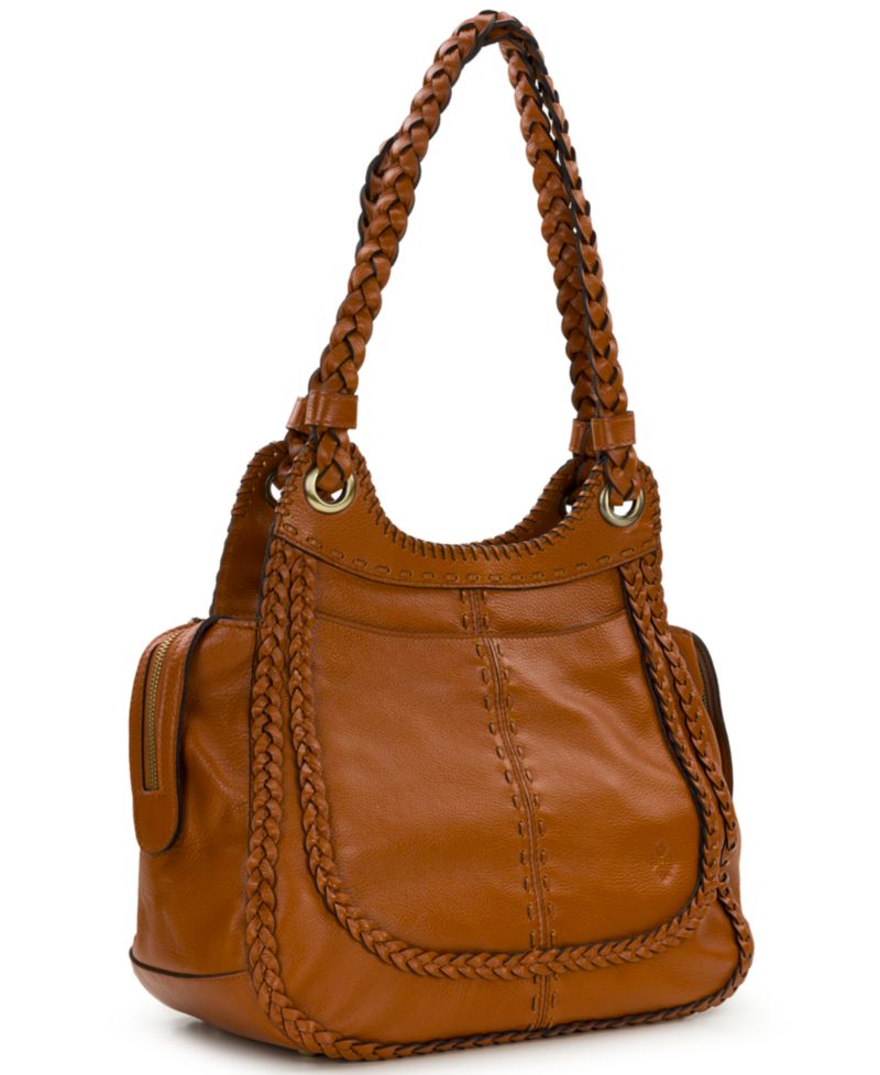 Adria Large Rugged Natural Satchel Handbag