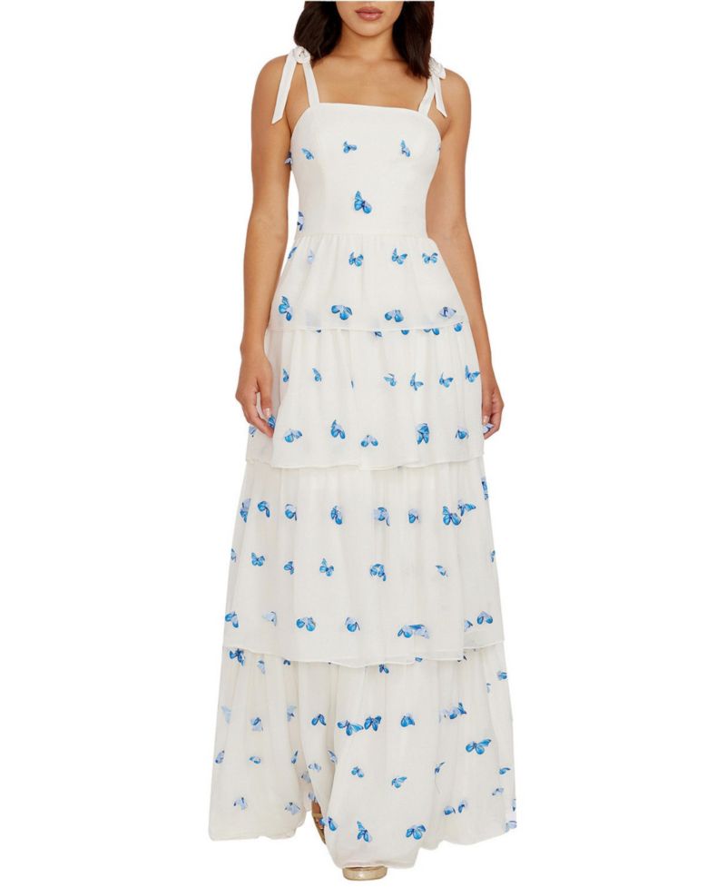 Women's Monica Floral-Print Square-Neck Tiered Maxi Dress