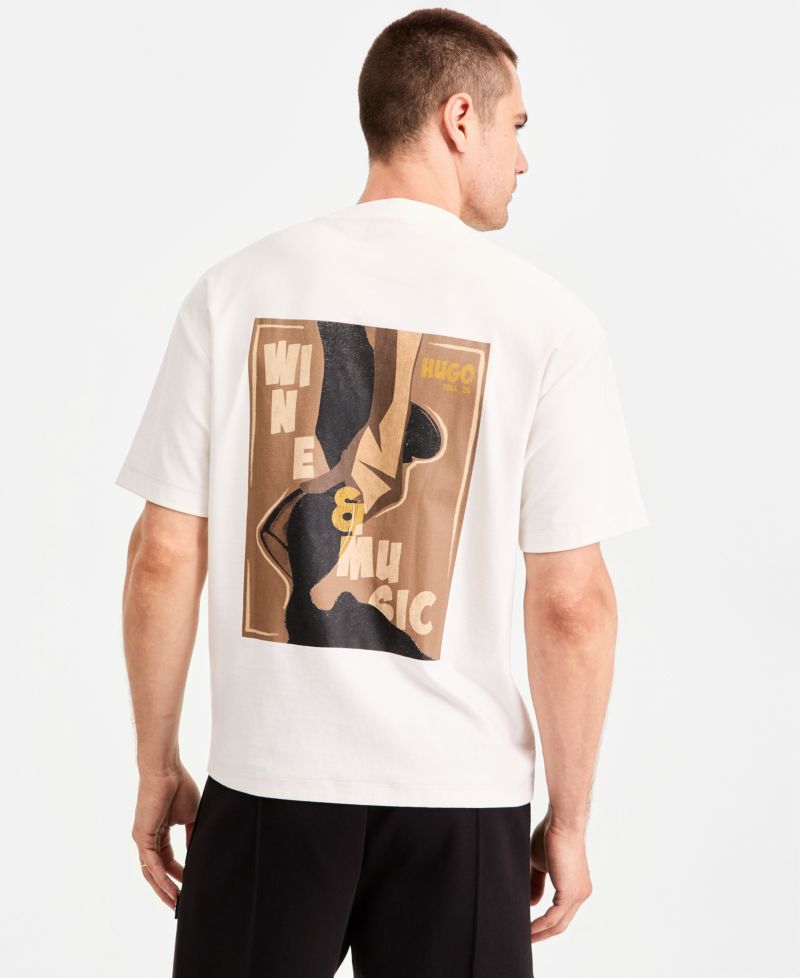 HUGO by Men's Detzi Graphic Crewneck Regular-Fit T-Shirt