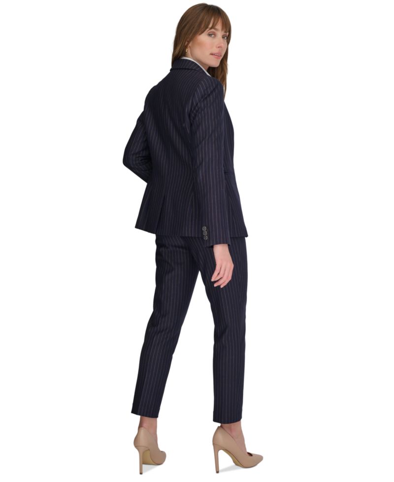 Women's Pinstripe Slim-Fit Single-Button Blazer